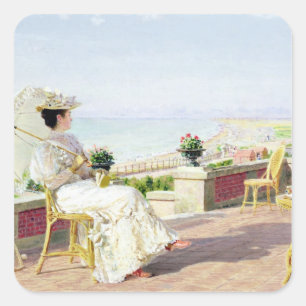 En Vacance Quadratischer Aufkleber