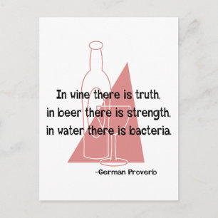 En Vino Veritas - Retro Postkarte