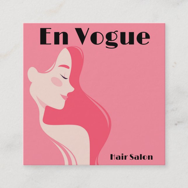 En Vogue Hair Salon Personalize Quadratische Visitenkarte (Vorderseite)