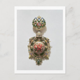 Enamelled medallion depicting the coat of arms of postkarte