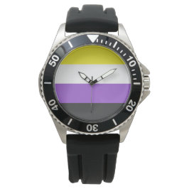 Enby-Flag (nicht binärer Stolz) Armbanduhr