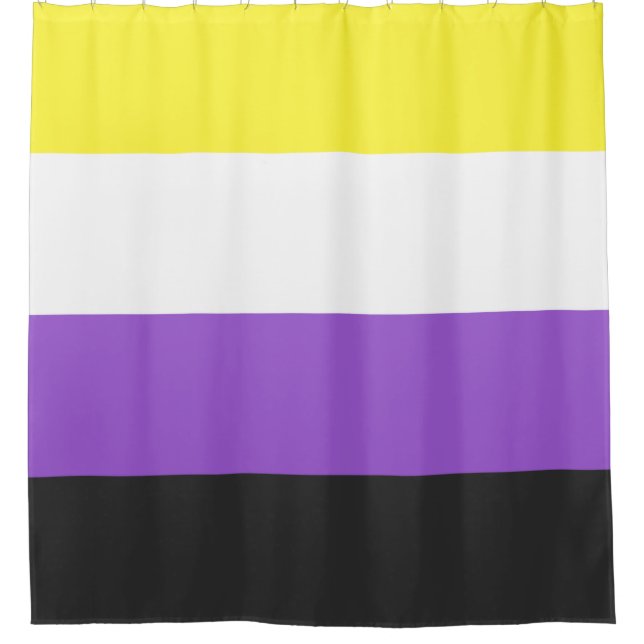 Enby-Flag (nicht binärer Stolz) Duschvorhang (Vorderseite)