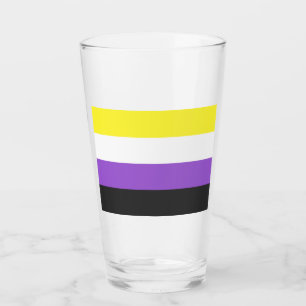 Enby-Flag (nicht binärer Stolz) Glas
