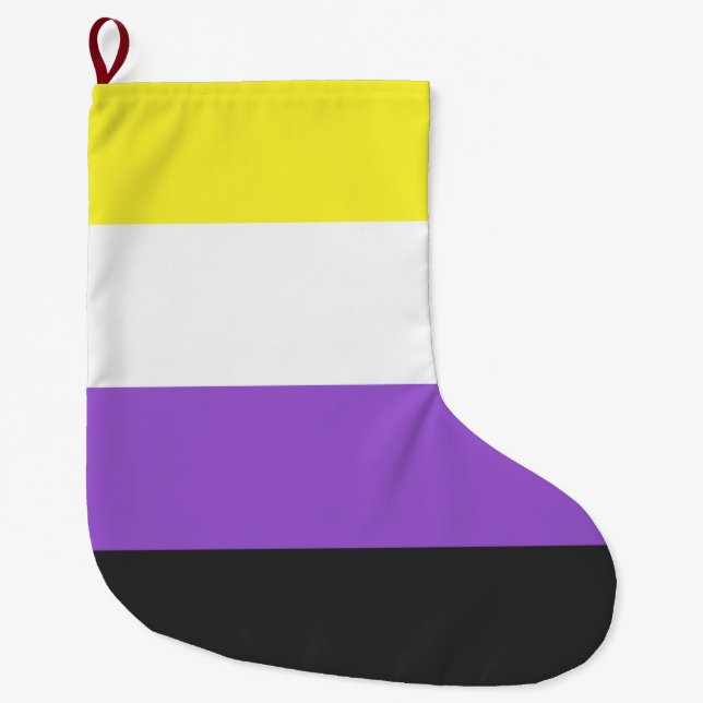 Enby-Flag (nicht binärer Stolz) Großer Weihnachtsstrumpf (Vorderseite)