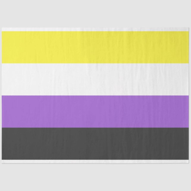 Enby-Flag (nicht binärer Stolz) Seidenpapier (Vorderseite)