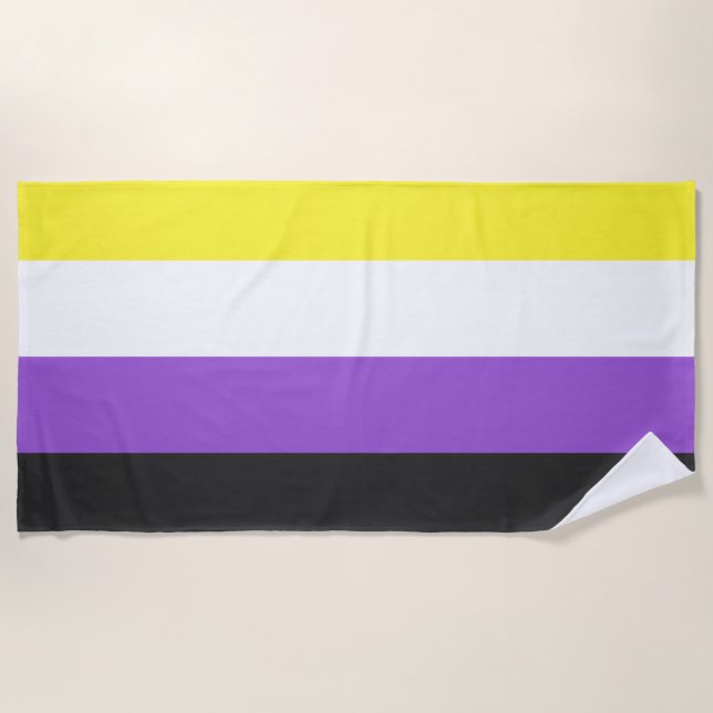 Enby-Flag (nicht binärer Stolz) Strandtuch (Vorderseite)
