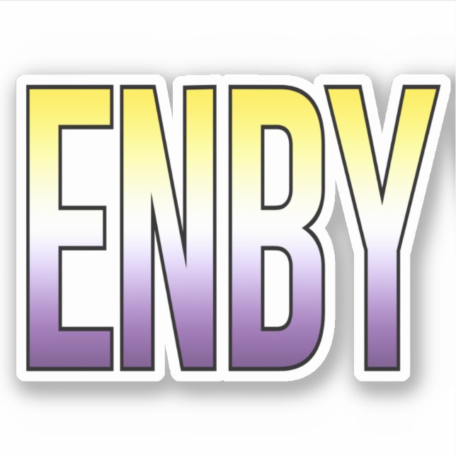 ENBY - Nichtbinär Aufkleber (Vorderseite)
