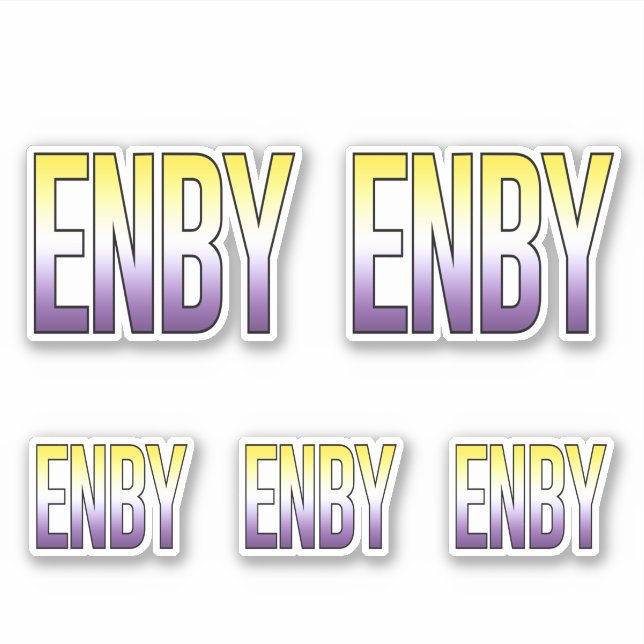 ENBY - Nichtbinär Aufkleber (Vorderseite)
