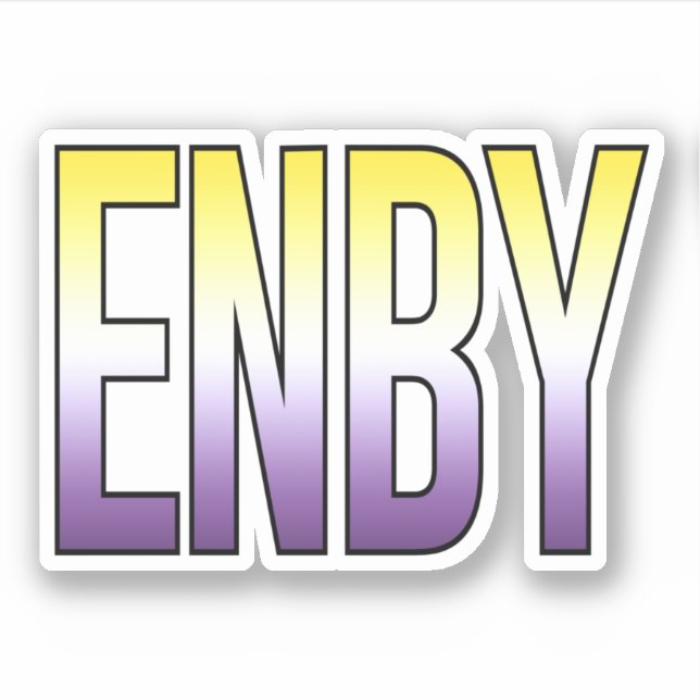 ENBY - Nichtbinär Aufkleber (Vorderseite)