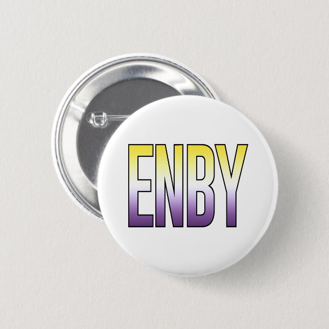 ENBY - Nichtbinär Button (Vorne & Hinten)