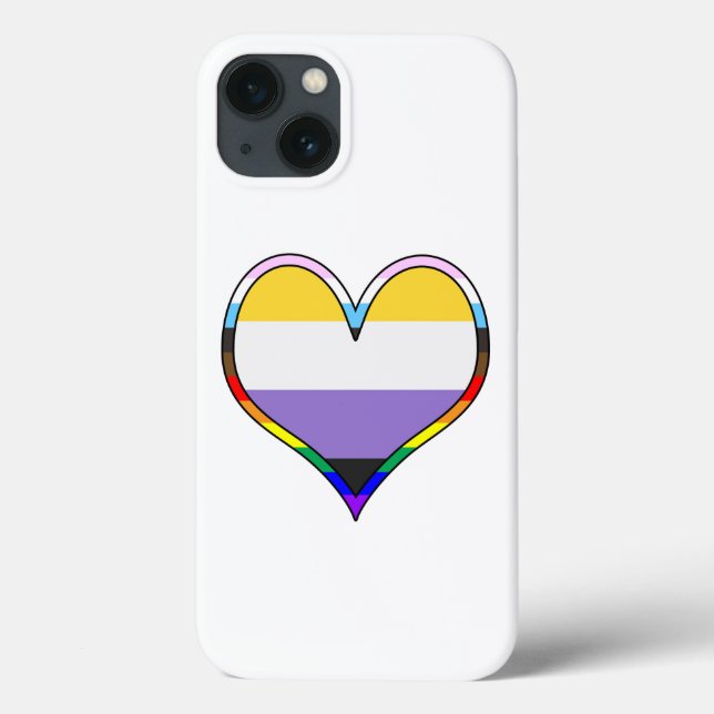 Enby Pride Heart Case-Mate iPhone Case (Rückseite)