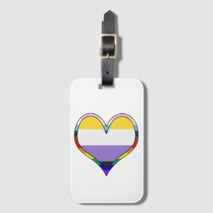Enby Pride Heart Luggage Tag Gepäckanhänger