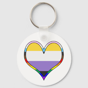 Enby Pride Heart Schlüsselanhänger