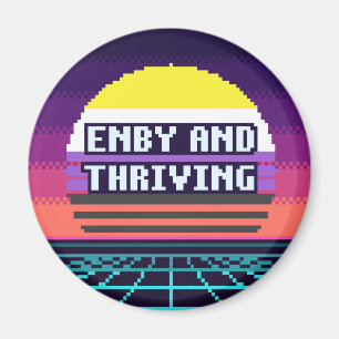Enby Und Aufblühender Nichtbinärer Stolz Pixel Mag Magnet