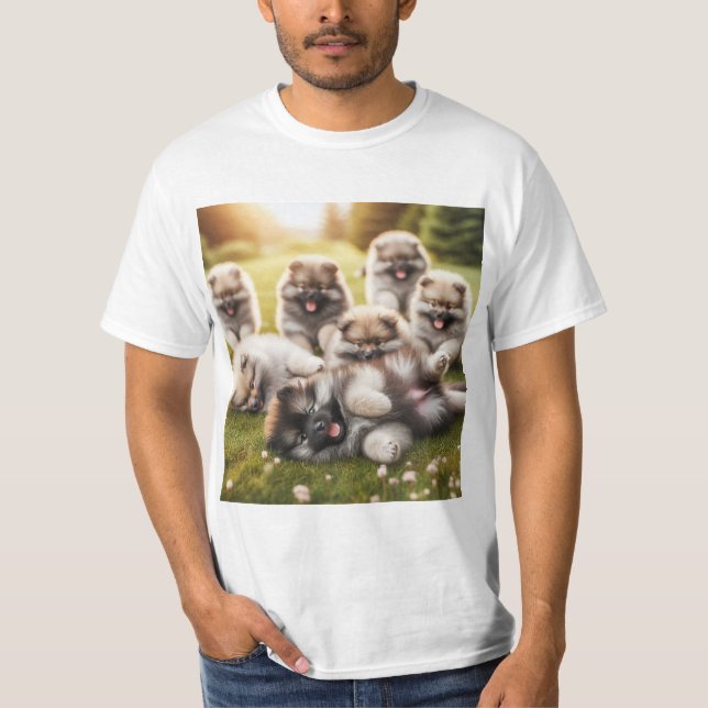 Encantadores Cachorros Wolfspitz: Adorables y Jugu T-Shirt (Vorderseite)