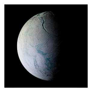 Enceladus moon Saturn Astronomie Universum Telesko Poster
