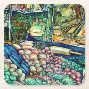 Enceladus Rechteckiger Pappuntersetzer