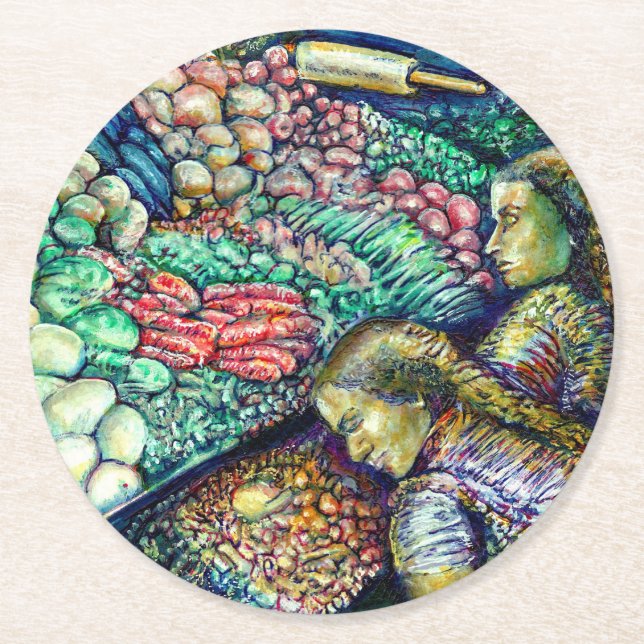 Enceladus Runder Pappuntersetzer (Vorderseite)