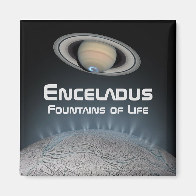 Enceladus Saturn Mondbrunnen Magnet (Vorne)