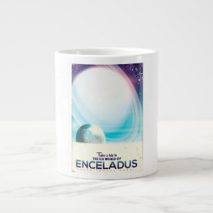 Enceladus Weltraum-Reise Vintage Poster Jumbo-Tasse