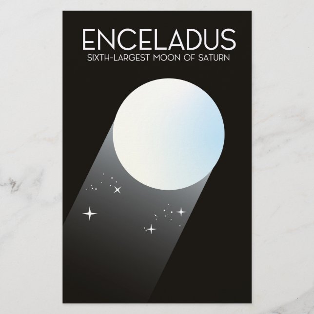 Enceladus Weltraumkunst. (Vorderseite)