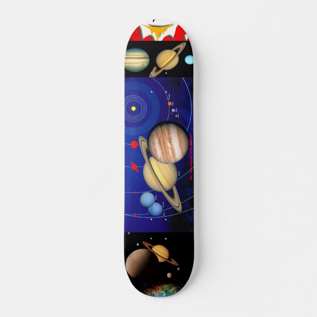 "ENCELATUS & SATURN IM RAUM" SKATEBOARD (Vorne)