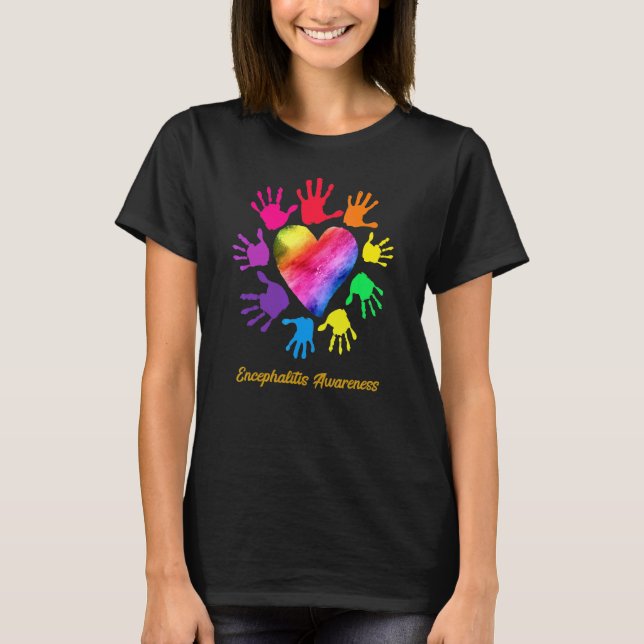 Encephalitis Awareness Hands Encephalitis T-Shirt (Vorderseite)