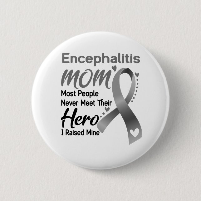 Encephalitis Sensibilisierung Monat Band Geschenke Button (Vorderseite)
