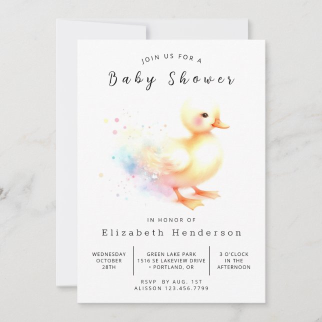 Enchangerie Duckbabydusche Einladung (Vorderseite)