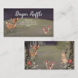 Enchangerissene Woodland Diaper Raffle Babyduschka Begleitkarte