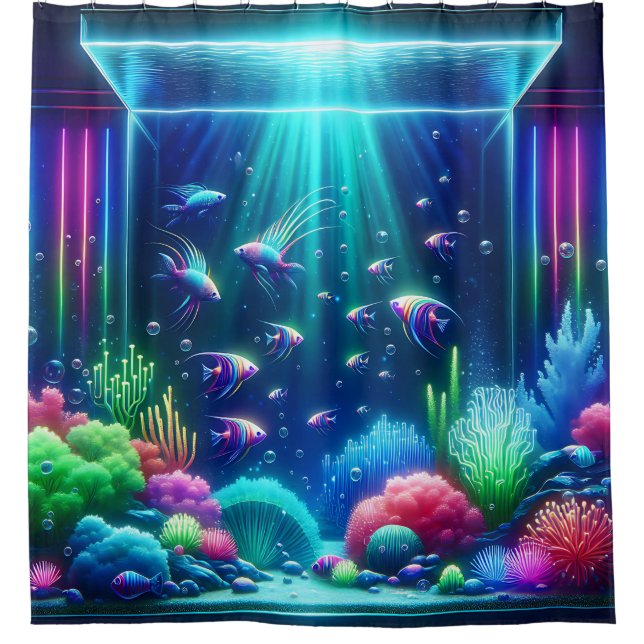 "Enchanted Aquarium Escape" Duschvorhang (Vorderseite)
