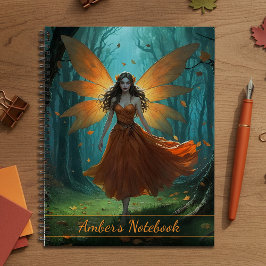Enchanted Autumn Fairy Thanksgiving Fantasy Art Notizbuch