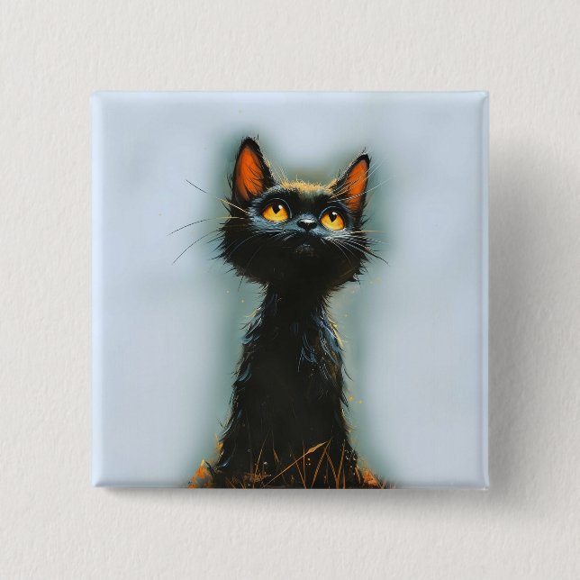 Enchanted Black Cat Button (Vorderseite)