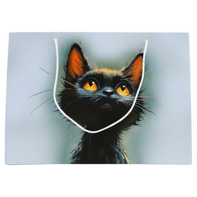 Enchanted Black Cat Große Geschenktüte (Vorderseite)