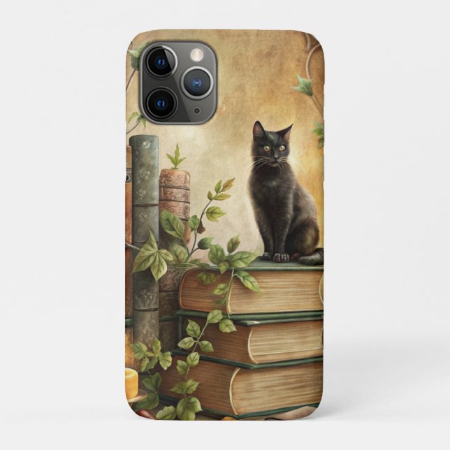 Enchanted Black Cat Library Case-Mate iPhone Hülle (Rückseite)