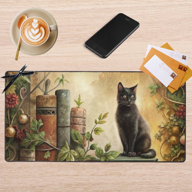 Enchanted Black Cat Library Schreibtischunterlage (Von Creator hochgeladen)