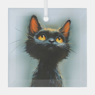Enchanted Black Cat Ornament Aus Glas
