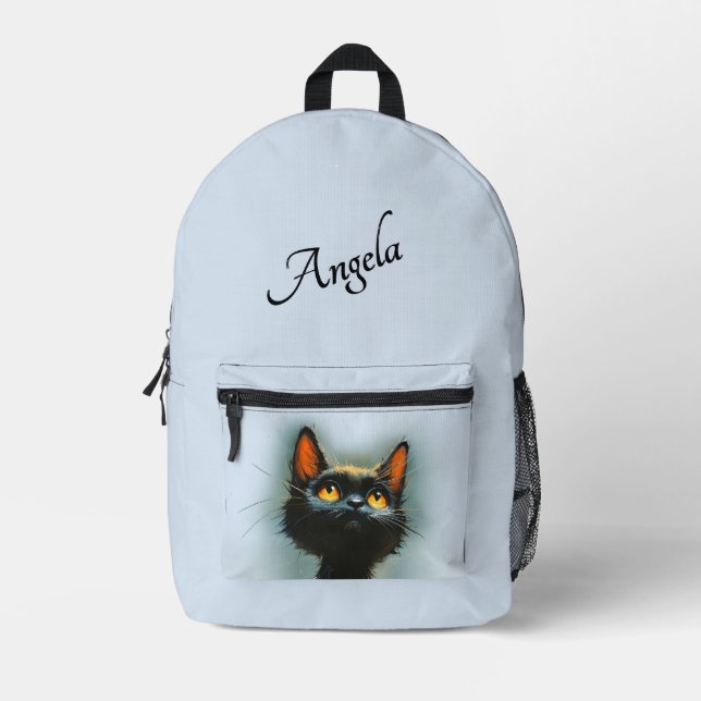 Enchanted Black Cat Personal Bedruckter Rucksack (Vorderseite)