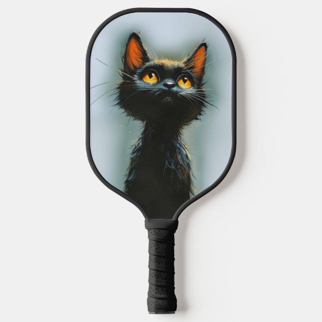 Enchanted Black Cat Pickleball Schläger (Vorderseite)