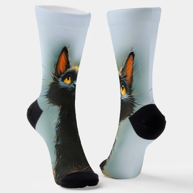 Enchanted Black Cat Socken (Gewinkelt)