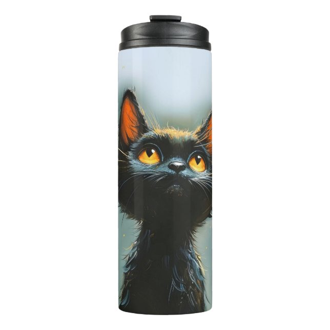 Enchanted Black Cat Thermosbecher (Vorderseite)