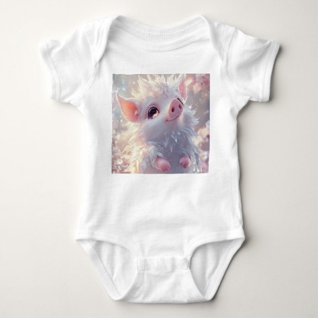 Enchanted Blossom Piglet - Baby Bodysuit Strampler (Vorderseite)