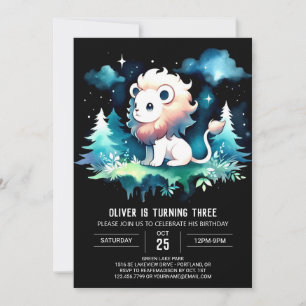 Enchanted Boho Lion Birthday Einladung