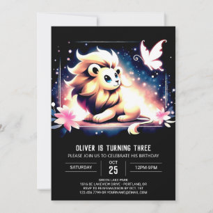 Enchanted Boho Lion Birthday Einladung