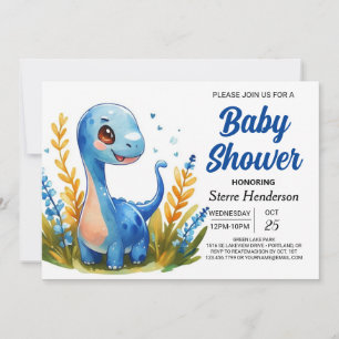 Enchanted Boho Niedlich Dinosaur Boy Baby Shower Einladung
