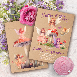 Enchanted Boho Pixie Fairy Princess Birthday Party Einladung
