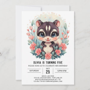 Enchanted Boho Skunk Birthday Einladung