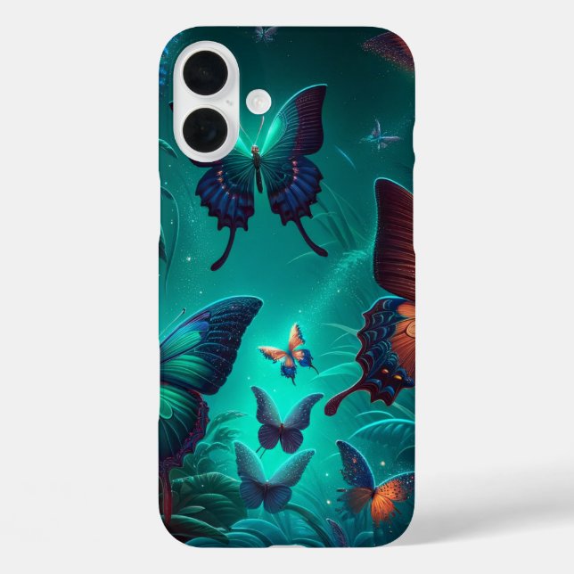 Enchanted Butterfly Forest Glow Phone Case (Rückseite)