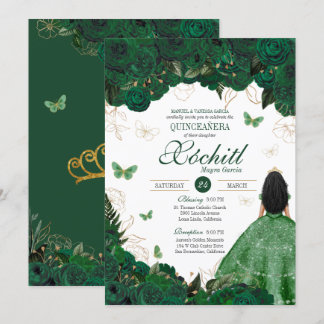 Enchanted Butterfly Garden Emerald Green Quince Einladung