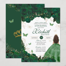 Enchanted Butterfly Garden Emerald Quinceanera